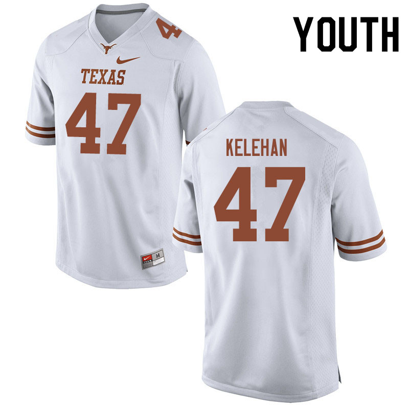 Youth #47 Chandler Kelehan Texas Longhorns College Football Jerseys Sale-White